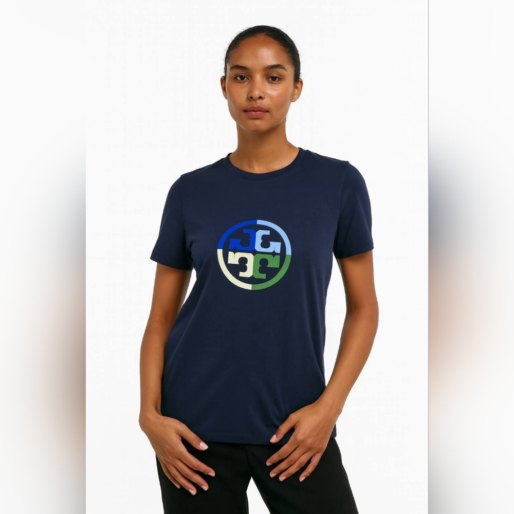Tory Burch Colorblock Logo Tshirt